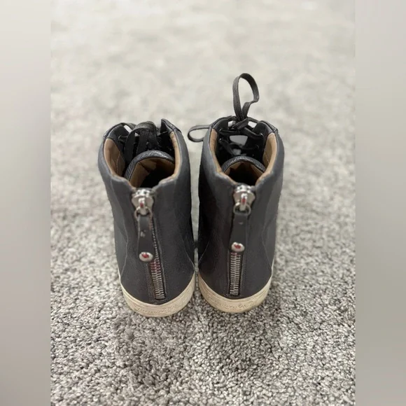 Men's Gianvito Rossi Black Leather High Top Sneakers Size EU 44 - Picture 3 of 8